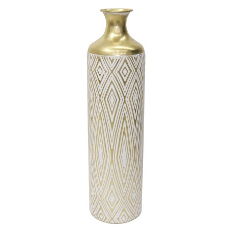 Vase DKD Home Decor Métal Blanc Colonial (15 x 15 x 58 cm)