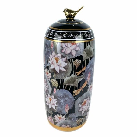 Vase DKD Home Decor Porcelaine Noir Shabby Chic (18 x 18 x 42 cm)