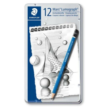 Ensemble de Crayons Staedtler Mars Lumograph 2 mm Hexagonal 2B 2H 3B 4B 5B 6B 8B B HB H 7B (12 Unités)