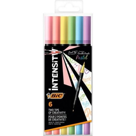 Ensemble de Marqueurs Bic Intensity Dual tip Multicouleur Gâteau 6 Pièces