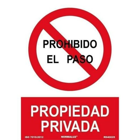 Cartel Archivo 2000 "PROHIBIDO EL PASO PROPIEDAD PRIVADA" Polipropileno 32 x 30 cm