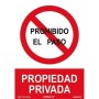Cartel Archivo 2000 "PROHIBIDO EL PASO PROPIEDAD PRIVADA" Polipropileno 32 x 30 cm