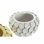 Vase DKD Home Decor Blanc Ocre Grès Moderne (24.5 x 24.5 x 17 cm) (2 pcs)