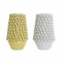 Vase DKD Home Decor Blanc Grès Moderne Moutarde (18 x 18 x 27 cm) (2 Unités)