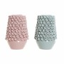 Vase DKD Home Decor Rose Turquoise Grès méditerranéen (2 pcs) (16 x 16 x 22 cm)