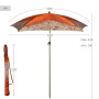 Sombrilla Aktive 180 x 210 x 180 cm 180 x 215 x 180 cm (6 Unidades)