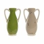 Vase DKD Home Decor Porcelaine Beige Vert Shabby Chic (16.5 x 12 x 28 cm) (2 pcs)