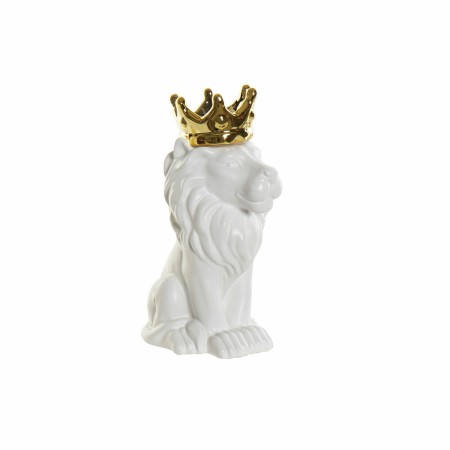 Vase DKD Home Decor Lion Blanc Dolomite Glam (12 x 9 x 20.5 cm)