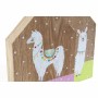 Décoration DKD Home Decor LED Lama sauvage Bois MDF (17 x 3.5 x 25 cm) (2 pcs)