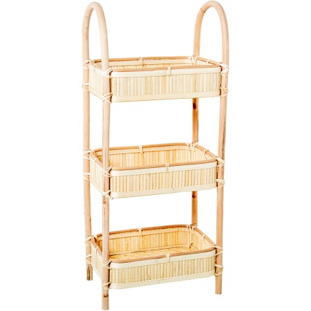 Étagère Alexandra House Living Beige Rotin Fibre naturelle 34 x 80 x 23 cm