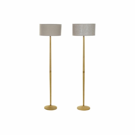 Lampadaire DKD Home Decor Beige Métal Lin Crème 60 W Frêne (2 pcs) (40 x 40 x 155 cm)