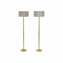 Lampadaire DKD Home Decor Beige Métal Lin Crème 60 W Frêne (2 pcs) (40 x 40 x 155 cm)