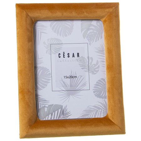 Cadre photo Alexandra House Living Jaune Textile 18 x 2 x 23 cm