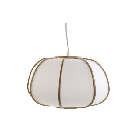 Suspension DKD Home Decor Polyester Blanc Bambou 220 V 50 W (34 x 34 x 21 cm)