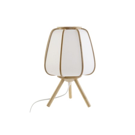 Lampe de bureau DKD Home Decor Polyester Blanc Bambou 220 V 50 W (23 x 23 x 35 cm)