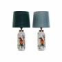 Lampe de bureau DKD Home Decor Coton Grès 220 V Vert Menthe 40 W (2 pcs) (25 x 25 x 53 cm)