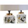 Lampe de bureau DKD Home Decor Blanc Beige Coton Grès 220 V 40 W Oiseaux (2 pcs) (25 x 25 x 42 cm)