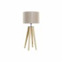 Lampe de bureau DKD Home Decor Marron Beige Polyester Bois 220 V 50 W