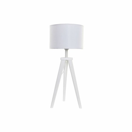 Lampe de bureau DKD Home Decor Blanc Polyester Bois 220 V 50 W (30 x 30 x 72 cm)