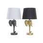 Lampe de bureau DKD Home Decor Blanc Noir Polyester Résine 220 V Doré Eléphant 50 W (2 pcs) (25 x 25 x 44 cm)