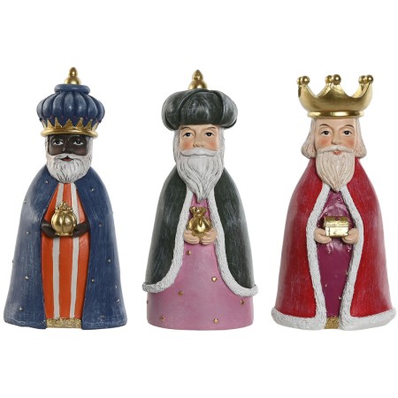 Décorations de Noël Home ESPRIT Multicouleur Rois Mages 9,5 x 7,5 x 20 cm (3 Pièces)