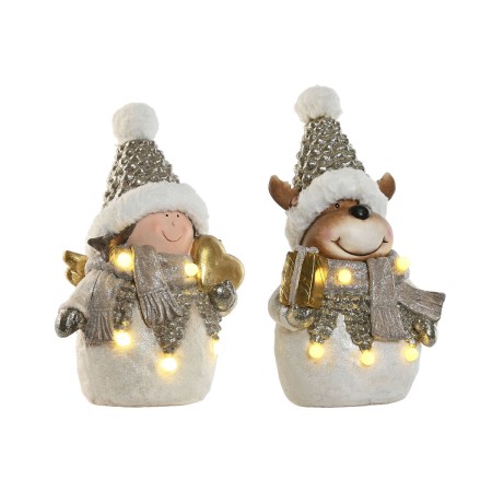 Décorations de Noël Home ESPRIT Blanc Doré 28 x 18,5 x 43 cm (2 Unités)