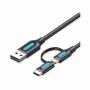 Cable USB a micro USB Vention CQDBF Negro 1 m