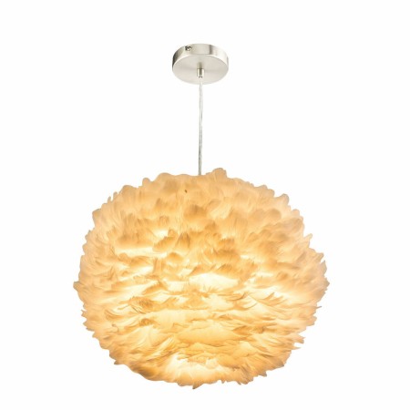 Suspension DKD Home Decor Blanc Plume (42 x 42 x 42 cm)