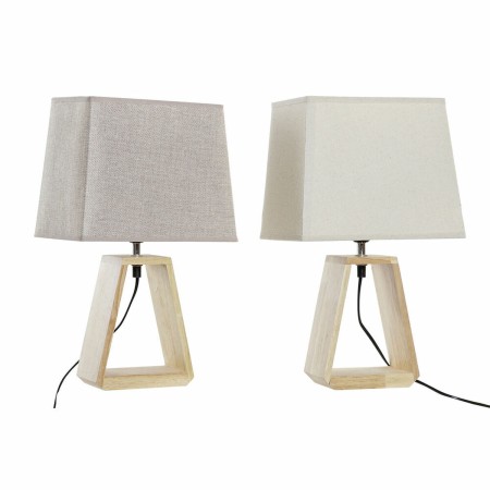 Lampe de bureau DKD Home Decor Polyester Bois 220 V 50 W (2 pcs) (26 x 15 x 41 cm)