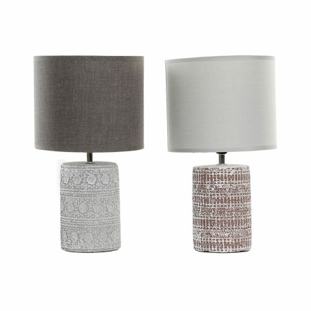 Lampe de bureau DKD Home Decor 8424001827817 25W Gris Marron 220 V (2 Unités) (19 x 19 x 33 cm)