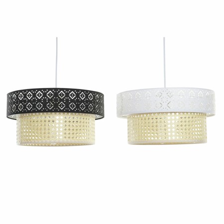 Suspension DKD Home Decor Polyester Rotin 220 V 50 W (2 pcs) (35 x 35 x 18 cm)