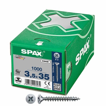 Caja de tornillos SPAX Wirox Z2 Cabeza plana 3,5 x 35 mm 1000 Unidades