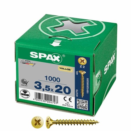 Caja de tornillos SPAX Yellox Z2 Cabeza plana 3,5 x 20 mm 1000 Unidades