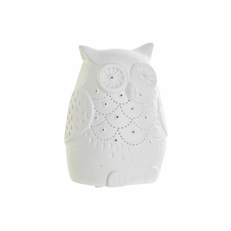 Lampe de bureau DKD Home Decor Blanc Porcelaine 25W 220 V LED Hibou (14 x 13 x 19 cm)