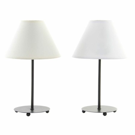 Lampe de bureau DKD Home Decor Polyester Métal Lisse 220 V 40 W (2 pcs) (20 x 34 x 34 cm)