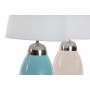 Lampe de bureau DKD Home Decor Rose Céramique 240 V 60 W Celeste (2 pcs) (25 x 25 x 50 cm)