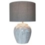 Lampe de bureau DKD Home Decor Toile Céramique Gris Blanc (28 x 28 x 44 cm)