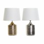 Lampe de bureau DKD Home Decor Céramique Doré Polyester Argent (30 x 30 x 43 cm) (2 pcs)