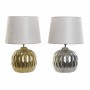 Lampe de bureau DKD Home Decor Céramique Doré Polyester Argent (27 x 27 x 41 cm) (2 pcs)