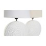 Lampe de bureau DKD Home Decor Céramique Beige Polyester Blanc 220 V 50 W Oriental (30 x 20 x 44 cm) (2 Unités)