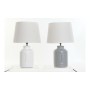 Lampe de bureau DKD Home Decor Céramique Gris Polyester Blanc (2 pcs) (25 x 25 x 37 cm)