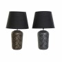 Lampe de bureau DKD Home Decor Céramique Noir Gris Polyester (2 pcs) (28 x 28 x 46 cm)