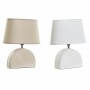 Lampe de bureau DKD Home Decor Céramique Beige Polyester Blanc (2 pcs) (20 x 20 x 28 cm)