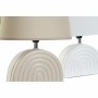 Lampe de bureau DKD Home Decor Céramique Beige Polyester Blanc (2 pcs) (20 x 20 x 28 cm)