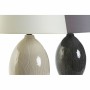 Lampe de bureau DKD Home Decor Céramique Volet Gris Coton Crème (30 x 30 x 46.5 cm) (2 pcs)