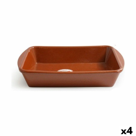 Fuente de Cocina Inde Vitro Azofra Barro cocido Rectangular 35 x 25 x 6 cm (4 Unidades)