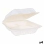 Set Viejo Valle Fiambrera 3 Compartimentos Blanco 22,5 x 20,5 x 7,7 cm (4 Unidades) (50 pcs)