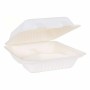 Set Viejo Valle Fiambrera 3 Compartimentos Blanco 22,5 x 20,5 x 7,7 cm (4 Unidades) (50 pcs)