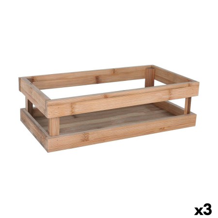 Boîte de rangement Inde Bambou 32,5 x 17,6 x 10 cm (3 Unités)