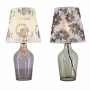 Lampe de bureau DKD Home Decor Verre Polyester Fleurs (2 pcs) (23 x 23 x 45 cm)